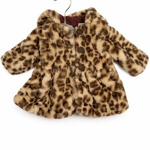 First Impressions Leopard Print Faux Fur Coat